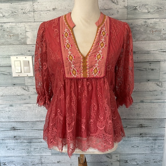 ANTHROPOLOGIE BLANK LONDON KIYANA LACE TOP - Picture 3 of 9